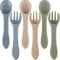 6 Pieces Silicone Baby Feeding Forks and Spoons Set, Hot Safety First Stage Self Feeding Supplies for 6 Months+