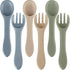 6 Pieces Silicone Baby Feeding Forks and Spoons Set, Hot Safety First Stage Self Feeding Supplies for 6 Months+