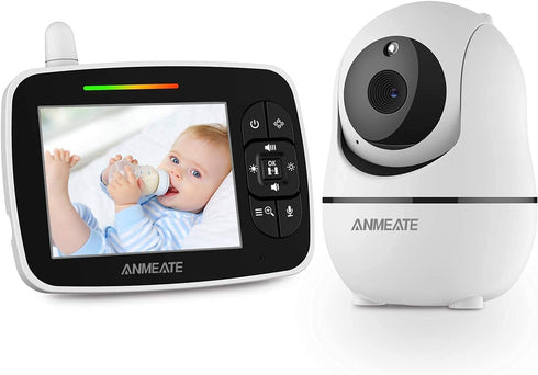 ANMEATE Baby Monitor with Remote Pan-Tilt-Zoom Camera,Large Display Video Baby Monitor with Camera
