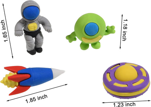 Space Erasers for Kids, 16Pcs 3D Outer Space Take Apart Puzzle Pencil Erasers