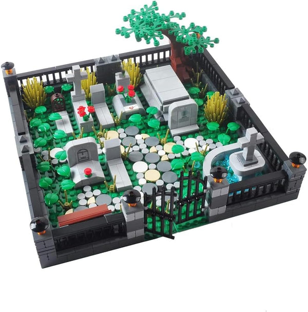 Halloween Mini Bricks Toys Set, Haunted Cemetery Building Blocks Architecture Kit, DIY Compatible with Major Brands (#1)