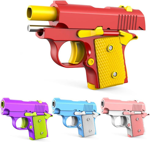 Poveyan 4 3-5, PCS Fidget Gun Toys, Kids Toys for Boys Age Prizes for Kids Classroom, Party Favors for Kids, Stress