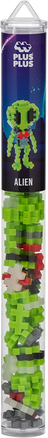 PLUS PLUS - Alien - 70 Piece Tube, Mini Puzzle Blocks for Kids, Construction Building STEM/STEAM Toy