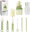 BOVELLA Baby Bottle Brush Set-Travel Bottle Cleaner Kit with Silicone Brush,Drying Rack,Nipple Brush,Straw