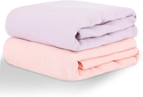 Muslin Swaddle Blankets for Newborns, 2 Pack Large 40 x 40 Inches,