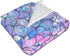 Mermaid Scales Baby Blanket, Soft Plush Throw for Girls, Toddler Newborn Nursery Bed Blanket, 40x30 Inches