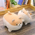Shiba Inu Dog Plush Pillow, Corgi Stuffed Animal Hug Pillow Gifts for Boys & Girls (Brown, 11.8in)