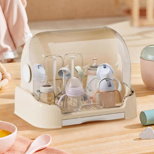 Generic Countertop Bottle Organizer - Drying Rack with Cover Device, Removable Holder Nursery Container for Pacifier