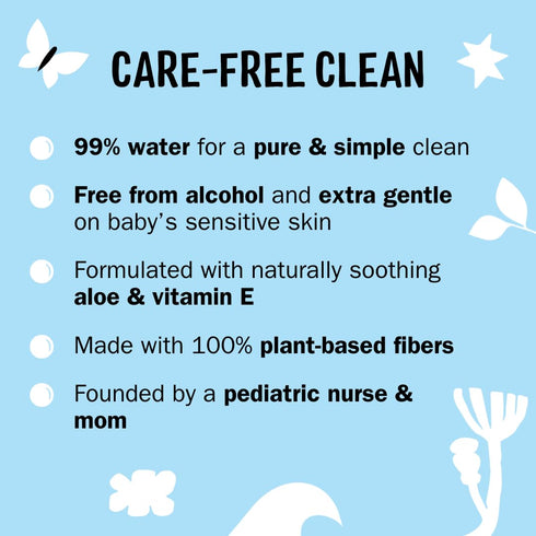 99% 576 (9 Packs) Molly's Suds Sensitive Clean Baby Wipes | Water, Plant-Based, Fragrance Free | Total Wipes Flip-Top