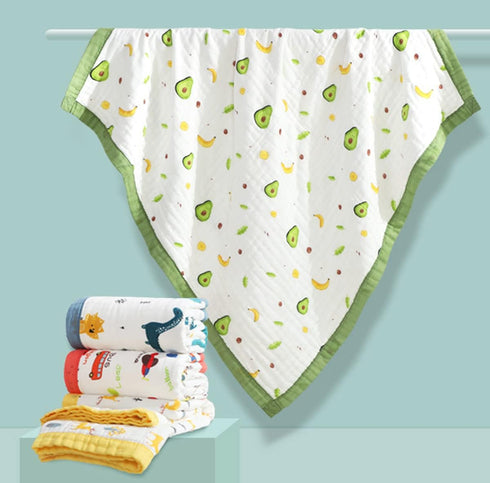FCTREE Stroller(Zoo,43" 59" Baby Blanket Unisex Swaddle Wrap Soft Cot Muslin Swaddle Blankets,Nursery Bed Throw Blanket