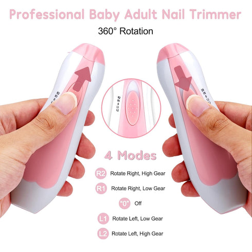 DEVKI Trimmer Glopole Baby Nail File with Light - Safe Electric Nail Clippers Kit for Newborn Infant Toddler Kids Toes