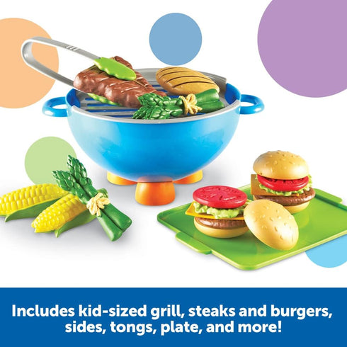Set Learning Resources New Sprouts Grill It! Barbecue - Play Food for Kids, Kitchen Toys Accessories, Imaginative Play