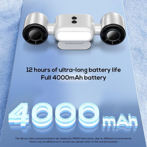 Generic 4000mAh 3 DUAL FAN WITH NIGHT LIGHT, Rechargeable Speeds, LED Light & Flexible Tripod,Portable rechargeable