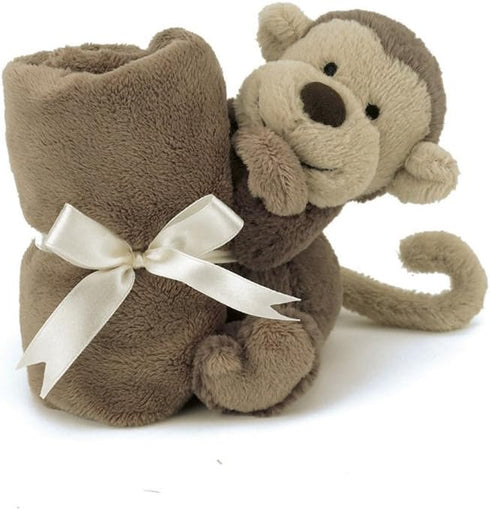 Jellycat Bashful Monkey Soother, 13.5 Inches - Baby Security Blanket & Lovey Gift