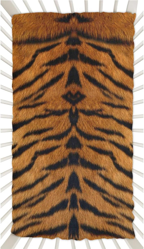QsirBC Tiger Leather Leopard Print Crib Sheets for Boys, Girls Machine Washable Soft