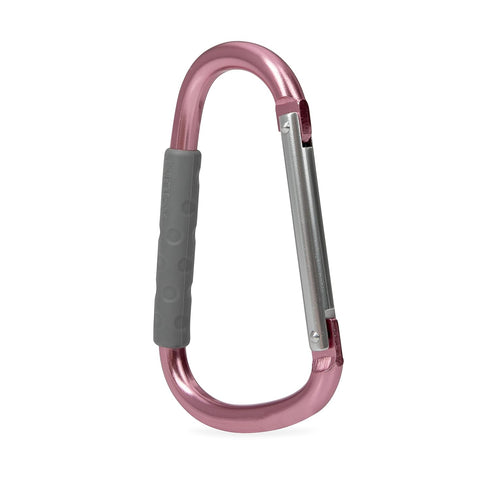 Nuby Large Handy Hook Carabiner Stroller Clip with Textured Soft Grip, Rose Gold