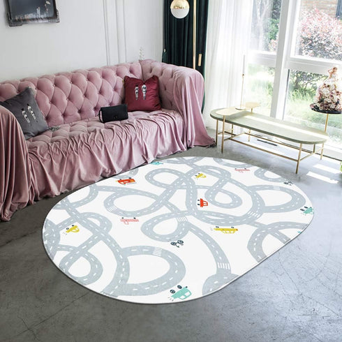3'x5' LIVEBOX Road Traffic Kids Play Area Rug Washable Playroom Educational & Fun with Cars and Toys Non-Slip Children