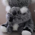 11 inch Mum and Baby Koala Plush Toy, Stuffed Animal Doll (Grey)