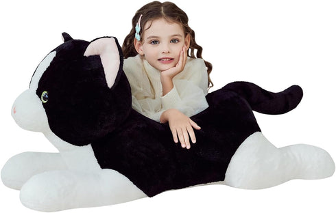 IKASA Giant Cat Tuxedo Stuffed Animal Plush Toy,Big Large Jumbo Soft Toys,30"