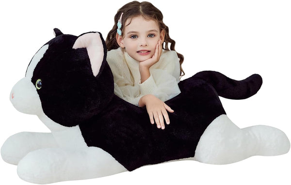 IKASA Giant Cat Tuxedo Stuffed Animal Plush Toy,Big Large Jumbo Soft Toys,30"