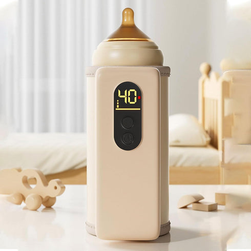 Fockety 6000mAh Portable Bottle Warmer, Fast Heating Cordless Milk Warmer, Baby Bottle Warmers On The Go with Battery