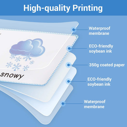 Weather & Seasons Flashcards, Educational Learning Toys for Toddlers, Kindergarten Supplies
