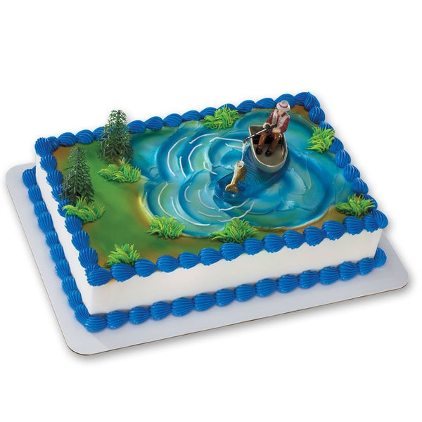 DecoPac Fisherman with Action Fish DecoSet Cake Decoration, 3 Piece Set (16334)