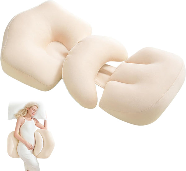 Pregnancy Pillow for Sleeping, Portable Maternity Pillow Double-Side, Belly, Hip, Back Support