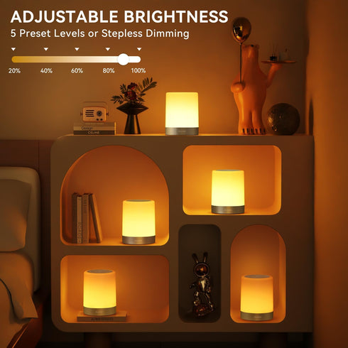 Dimmable 11 5 Night Light for Kids Baby, Touch Lamp for Nursery, RGB Colors Brightness, Portable Rechargeable Bedside