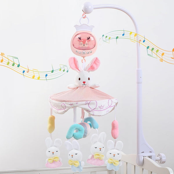 Baby Crib Mobile for Girls with Music, Lights & Projection, Adjustable Volume,