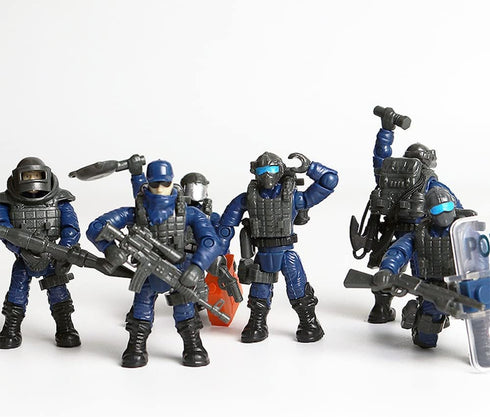 Special Forces Mini Military Action Figure with Weapons, 8 PCS Multiple Movable Joints SWAT Police Figure