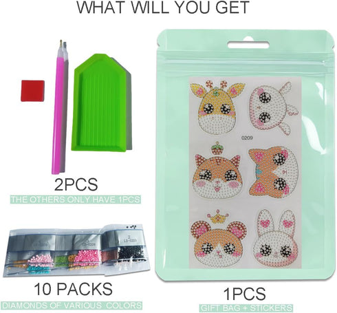 SINHOWANG 4-8 8-12 6pcs Diamond Art Kits for Kids Years Old, Arts and Crafts for Kids Ages Girls Boys Art Supplies