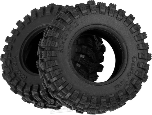 RC 1.2in Beadlock Tires 62 * 24mm for 1/18 Trx4m, 1/24 SCX24 FCX24, Soft Sticky Rubber Tires, 4PCS (Style A)
