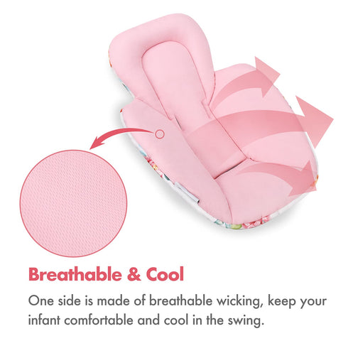 Minne Baby Infant Insert - Compatible with 4Moms RockaRoo and MamaRoo, Plush Soft Newborn Support with Cool Mesh