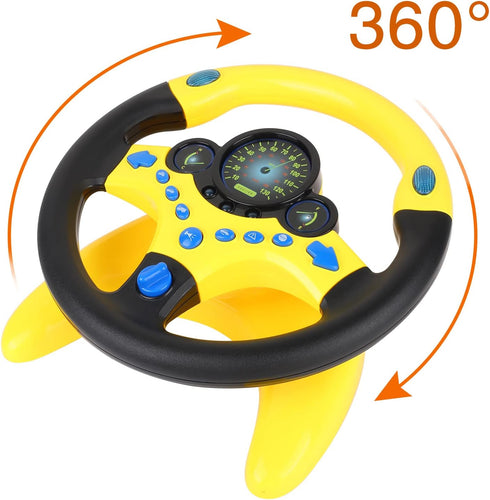 Coherny Simulated Driving Controller - Portable Steering Wheel Toy for Children, Educational Sounding Interactive Gift