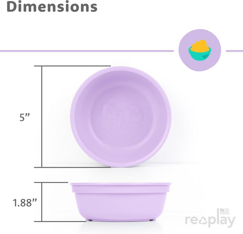 Re-Play 12 Oz. Toddler Bowls for Snack and Dining, Dishwasher and Microwave Safe - Set of 3