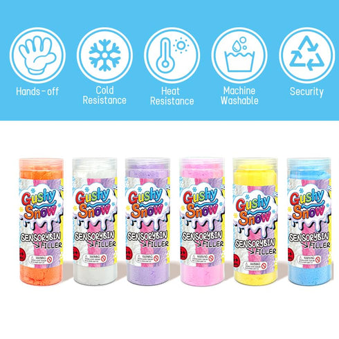 GushySnow Latex Sensory bin Filler Ideas Bulk for Preschool Classroom Fake Snow Play Sand Toy for Arctic Diorama