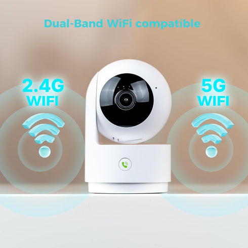 SOVMIKU 64GB 2K 5GHz 360 Setup, Alarm,180 Indoor Camera, Wi-Fi, Plug-in, AI Tracking, Home Security, Pet/Baby Monitor