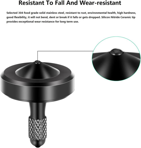 9 3PCS Exquisite Metal Spinning Top, Nicely Machined Stainless Steel Fidget Toy, Perfect Balance Spin Time for Over