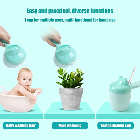 Generic Tiny Tot Bath Rinse Cup - Child Shampoo Pourer, Cartoon Water Bucket for Hair Washing, Gentle Shower Accessory