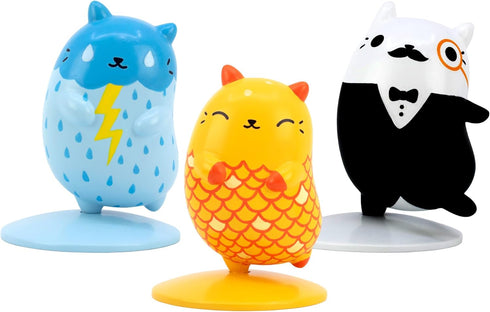 Cats vs Pickles Mini Figure 3-Pack - Collectible Animal Figurines for Kids & Adults, The Great Catsby, Goldie Fish,