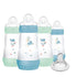 MAM 9 oz. 4 Pack 1 4 Pack Easy Start Matte Deco Boy Bottle + Slow Flow Nipple Level Silicone