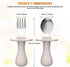 4 Pcs Toddler Utensils Set, Stainless Steel Childrens Silverware with Round Handle, BPA Free, Anti-Choke Design, Lite