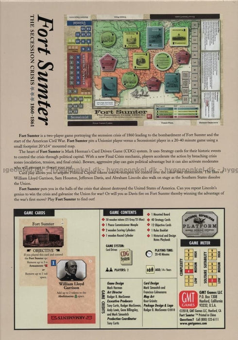 GMT Games Fort Sumter The Secession Crisis 1860 1861, GMT1808, Multicoloured