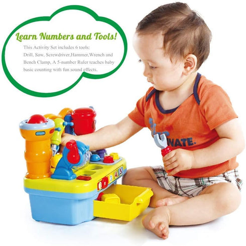 1 Yiosion Musical Learning Tool Workbench Toys for Year Old Boy, One Year Old Boy Gifts, Toddler Tool Bench with Shape