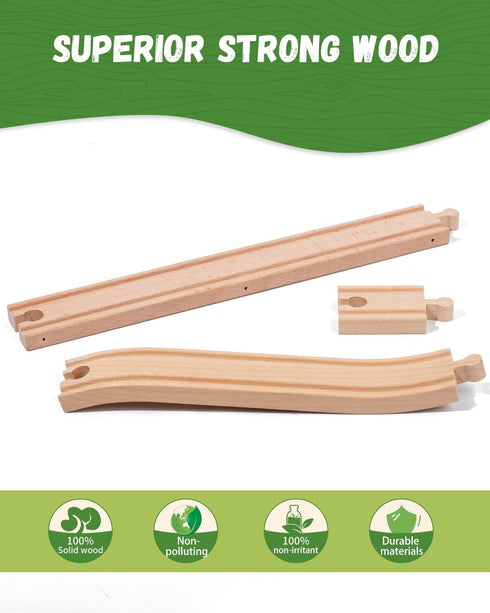 Payarma Set 3-5 Wooden Train Track Accessories Train Railway Accessories Double Suspension Train Bridge Toy Train