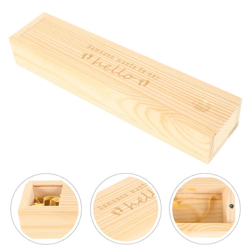 VOSAREA Wooden Pregnancy Test Keepsake Box Decorative Storage Case for Announcements and Keepsakes for Parents Elegant