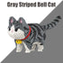 Set8000PCS HONLANCH Animal Gray Striped Bell Cat Micro Building Blocks Gift for Adults and Kids