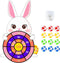 Easter Dart Board Game, Cute Bunny Party Board Game with 12 Stick Velcro Balls for Kids Ages 4-8