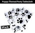 3 Pack Puppy Dog Paw Print Plastic Tablecloth, Large Disposable Rectangle Cover for Pet Birthday Party